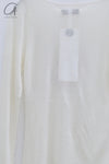 SWAYING 24 Autumn and Winter Wool Blended One-shoulder Lamb Leg Sleeve Top SW-SW24AW1T13-BAI White
